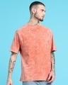 Shop Men's Orange Oversized Acid Wash T-shirt-Full