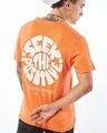 Shop Men's Orange Peace Seeker Graphic Printed T-shirt-Front