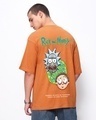 Shop Men's Orange Pixel Rick & Morty Graphic Printed Oversized T-shirt-Design