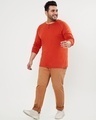 Shop Men's Orange Plus Size Henley T-shirt-Full