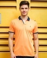 Shop Men's Orange Polo T-shirt-Front