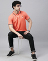 Shop Men's Orange Polo T-shirt-Full