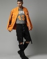 Shop Men's Orange Printed Oversized Jacket