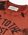 Shop Men's Orange Graphic Printed Slim Fit T-shirt
