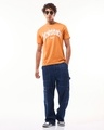 Shop Men's Orange Rengoku Flame Hashira Typography T-shirt-Full