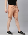 Shop Men's Orange Slim Fit Cotton Shorts-Full