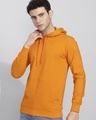 Shop Men's Orange Slim Fit Hooded Sweatshirt-Front