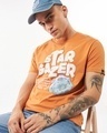 Shop Men's Orange Stargazer Graphic Printed T-shirt-Front