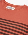 Shop Men's Orange Striped Slim Fit T-shirt