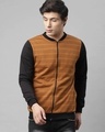 Shop Men's Orange Striped Jacket-Front