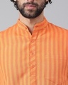 Shop Men's Orange Striped Kurta