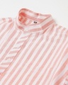 Shop Men's Orange Striped Kurta with White Pyjama Set