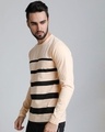 Shop Men's Orange Striped T-shirt
