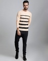 Shop Men's Orange Striped T-shirt