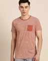 Shop Men's Orange Striped T-shirt-Front