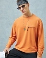 Shop Men's Orange Super Loose Fit T-shirt-Front