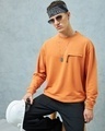 Shop Men's Orange Super Loose Fit T-shirt-Front