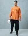 Shop Men's Orange Super Loose Fit T-shirt-Full
