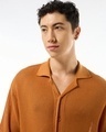 Shop Men's Orange Textured Oversized Shirt