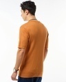 Shop Men's Orange Textured Flatknit T-shirt-Full