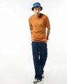 Shop Men's Orange Textured Flatknit T-shirt