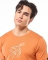 Shop Men's Orange Travel Stamp Graphic Printed T-shirt