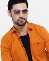 Shop Men's Orange Typographic Slim Fit Shirt