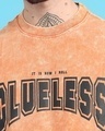 Shop Men's Orange Typography Oversized Acid Wash T-shirt