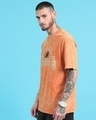 Shop Men's Orange Typography Oversized Acid Wash T-shirt-Design