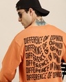 Shop Men's Orange Typography Oversized T-shirt-Front
