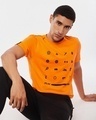 Shop Men's Orange Typography Printed T-shirt-Front