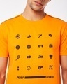 Shop Men's Orange Typography Printed T-shirt