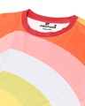Shop Men's Orange & White Color Block T-shirt