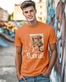 Shop Men's Orange Yoddha Graphic Printed T-shirt-Front
