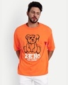 Shop Men's Orange Zero Hugs Given Graphic Printed Oversized T-shirt-Design