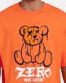 Shop Men's Orange Zero Hugs Given Graphic Printed Oversized T-shirt