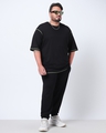 Shop Men's Black Oversized Plus Size T-shirt-Full