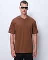 Shop Men's Brown Oversized T-shirt-Front