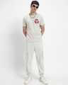 Shop Men's Oyester Mushroom Grey Karma Recycle Graphic Printed T-shirt-Full