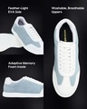 Shop Men's Pastel Blue & White Color Block Low-Top Sneakers-Full