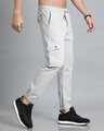 Shop Men's Pastel Grey Slim Fit Cargo Joggers-Design