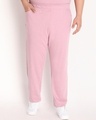 Shop Men's Pastel Pink Plus Size Track Pants-Front