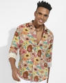 Shop Men's Peach All Over Floral Printed Shirt-Front