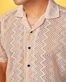 Shop Men's Peach Textured Relaxed Fit Shirt