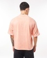 Shop Men's Peach Vibin Graphic Printed Oversized Acid Wash  T-shirt-Full