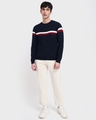 Shop Men's Blue Dual Striped Sweater-Full