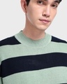 Shop Men's Sage Striped Oversized Sweater