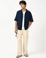 Shop Men's Peageant Blue Textured Oversized Shirt-Full
