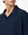Shop Men's Peageant Blue Textured Oversized Shirt