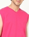 Shop Men's Peppy Pink V Neck T-shirt